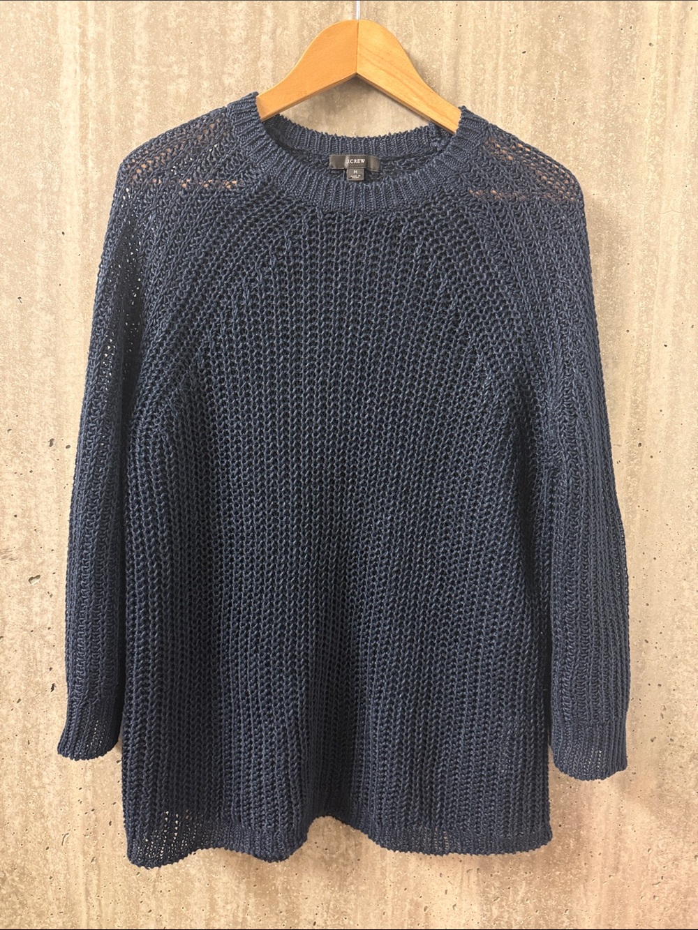 J. Crew Relaxed Crewneck Beach Sweater in Open-Knit